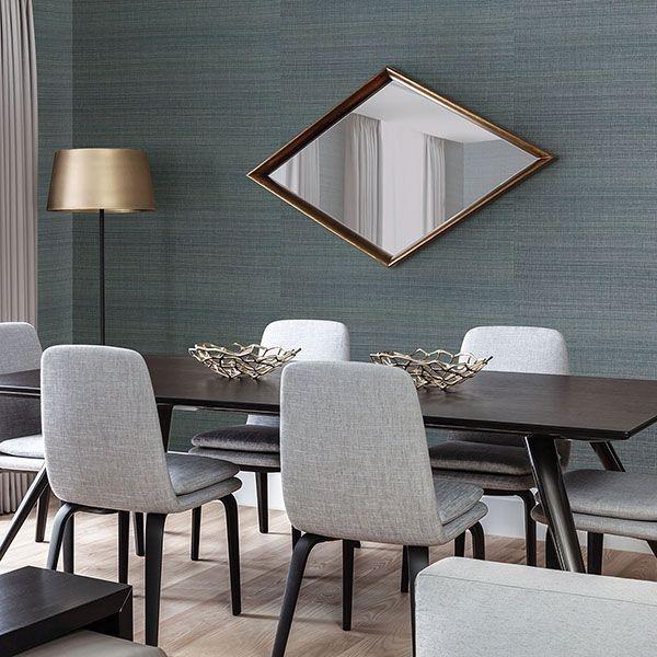 A Street Prints Laem Teal Grasscloth Wallpaper