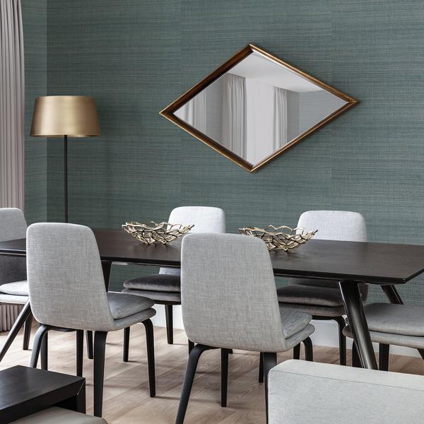 A Street Prints Laem Teal Grasscloth Wallpaper