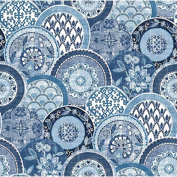 a street prints Laguna Blue Plate Wallpaper