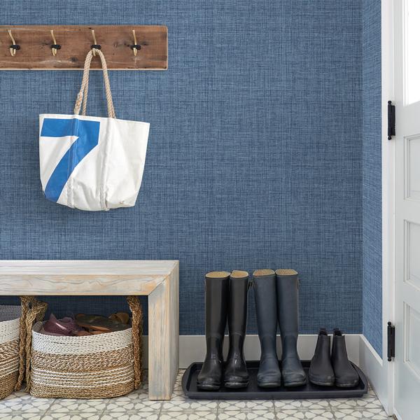 A Street Prints Lanister Blue Texture Wallpaper