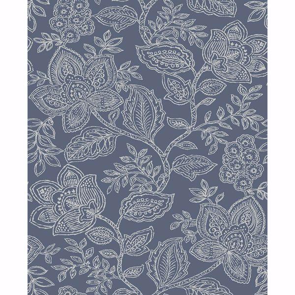 a street prints Larkin Blue Floral Wallpaper