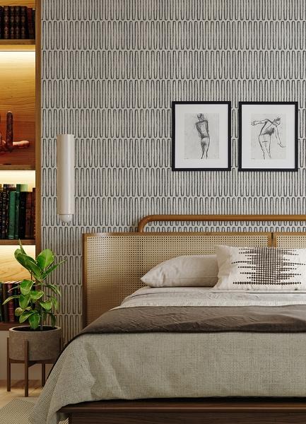 A Street Prints Lars Charcoal Retro Wave Wallpaper