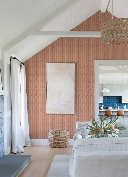 A Street Prints Lars Coral Retro Wave Wallpaper