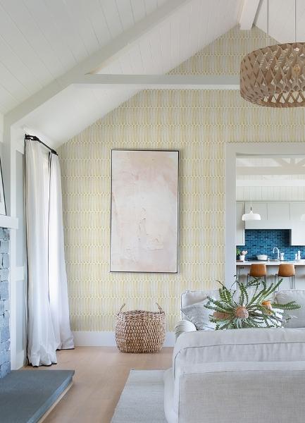 A Street Prints Lars Mustard Retro Wave Wallpaper