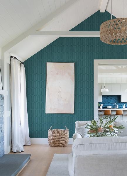 A Street Prints Lars Teal Retro Wave Wallpaper