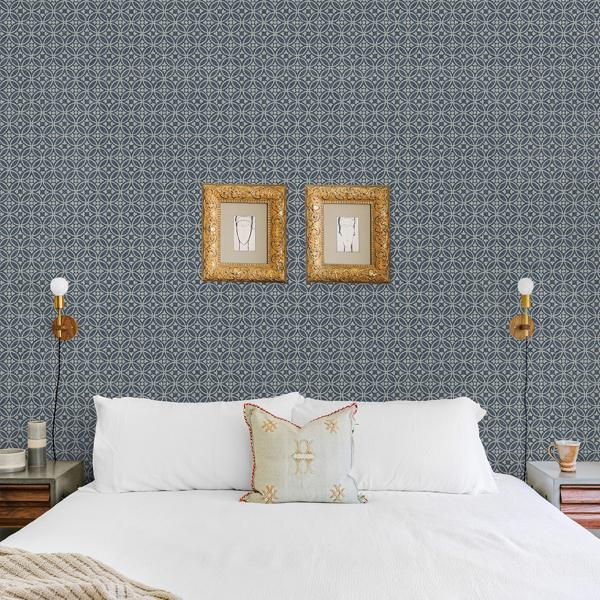 A Street Prints Larsson Indigo Ogee Wallpaper