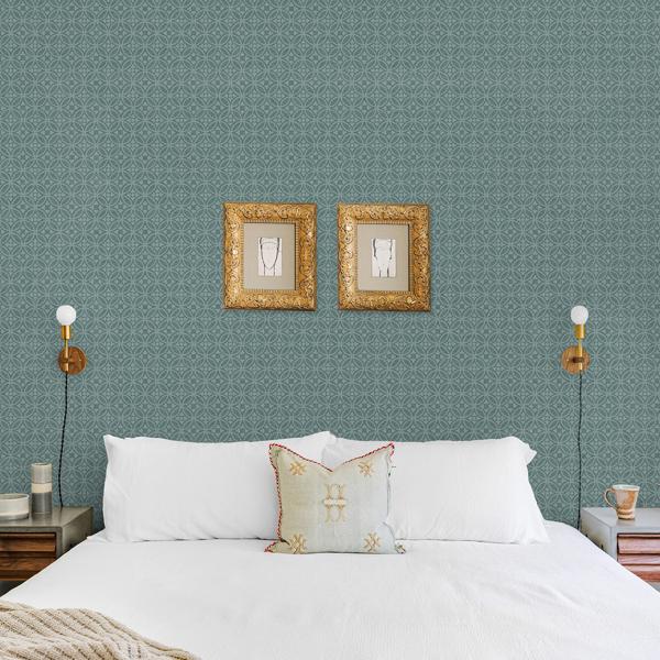 A Street Prints Larsson Teal Ogee Wallpaper