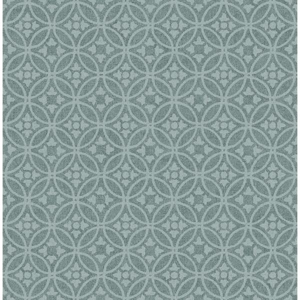 a street prints Larsson Teal Ogee Wallpaper