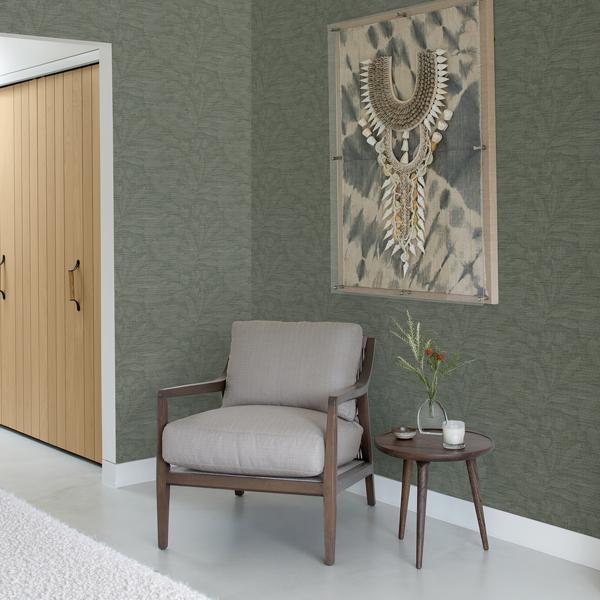 A Street Prints Lei Jade Etched Leaves Wallpaper