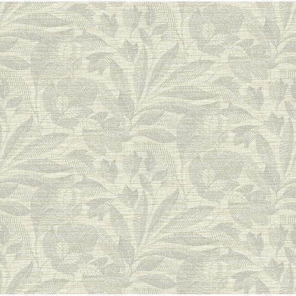 a street prints Lei Silver Leaf Wallpaper
