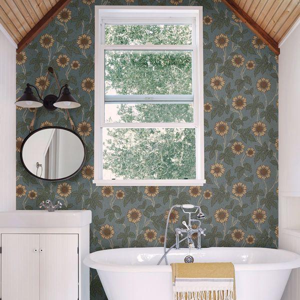 A Street Prints Leilani Blue Floral Wallpaper