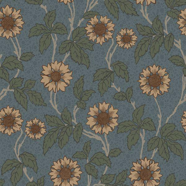 a street prints Leilani Blue Floral Wallpaper