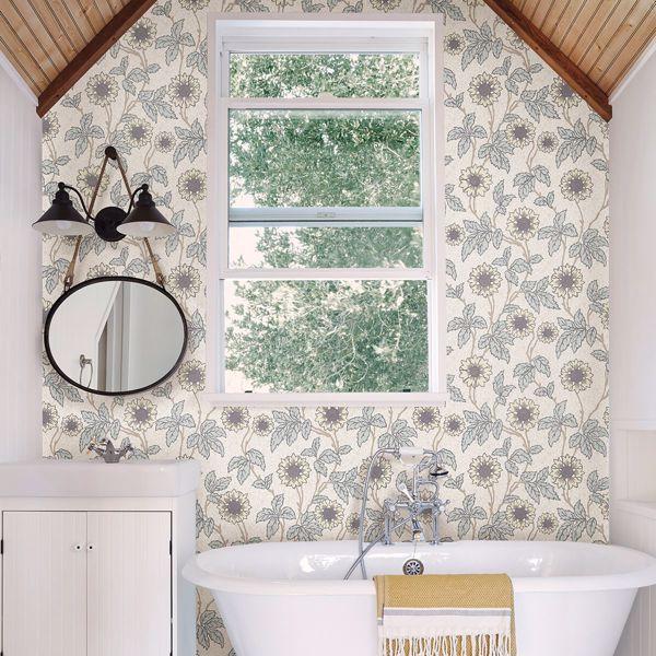 A Street Prints Leilani White Floral Wallpaper