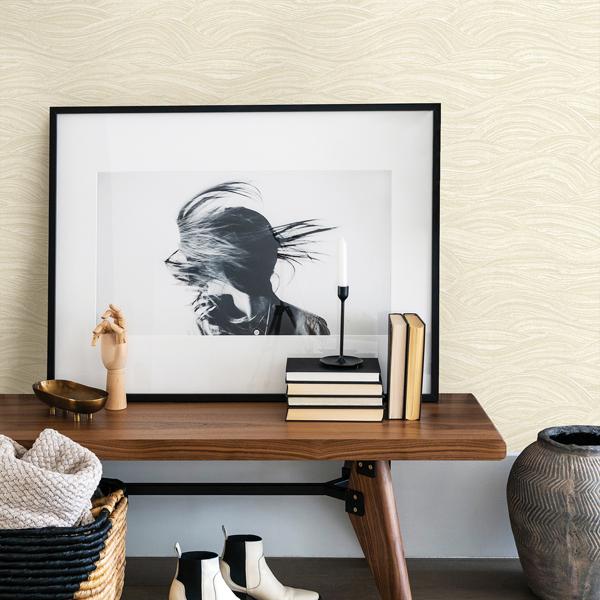 A Street Prints Leith Cream Zen Waves Wallpaper