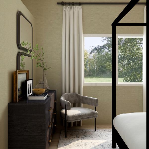 A Street Prints Lela Neutral Faux Linen Wallpaper
