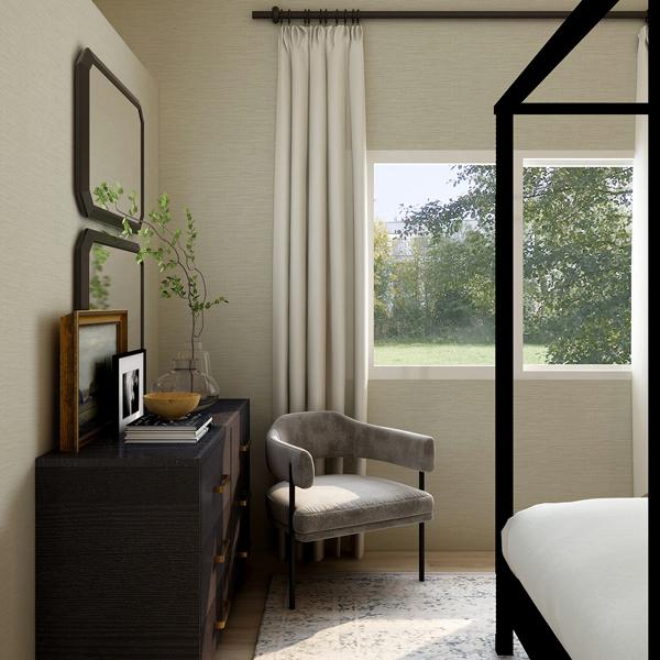 A Street Prints Lela Silver Faux Linen Wallpaper