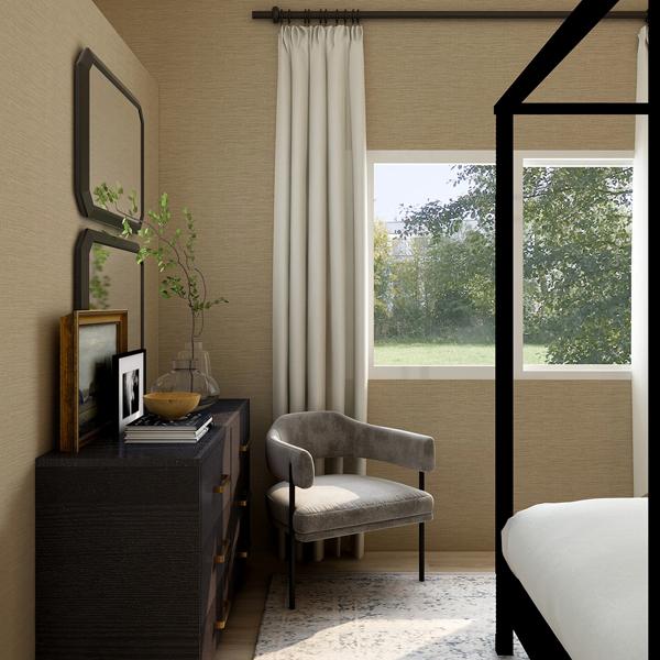 A Street Prints Lela Wheat Faux Linen Wallpaper