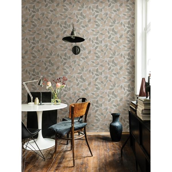 A Street Prints Lemona Grey Fruit Tree Wallpaper