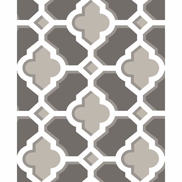 a street prints Lido Grey Quatrefoil Wallpaper