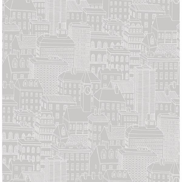 a street prints Limelight Grey City Wallpaper