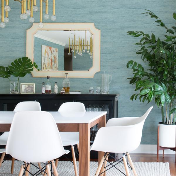 A Street Prints Lindsay Aqua Chenille Wallpaper