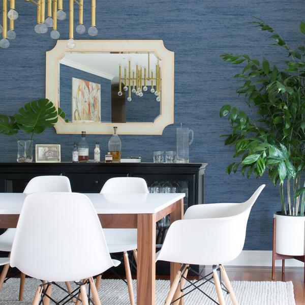 A Street Prints Lindsay Denim Chenille Wallpaper