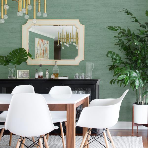 A Street Prints Lindsay Teal Chenille Wallpaper