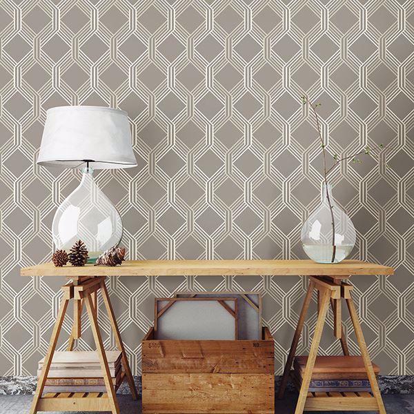 A Street Prints Linkage Brown Trellis