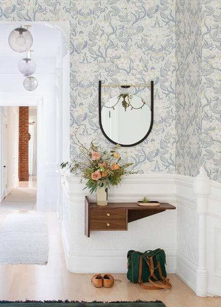 A Street Prints Lisa Bone Floral Damask Wallpaper