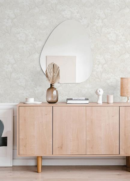 A Street Prints Lisa Grey Floral Damask Wallpaper