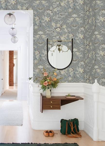 A Street Prints Lisa Stone Floral Damask Wallpaper