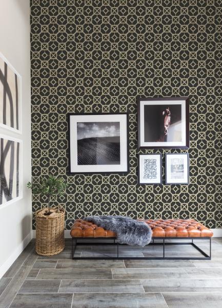 A Street Prints Livia Black Trellis Wallpaper