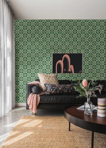 A Street Prints Livia Green Trellis Wallpaper