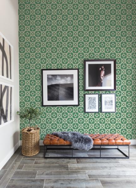 A Street Prints Livia Green Trellis Wallpaper