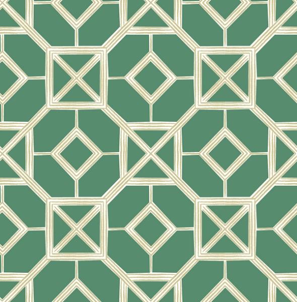 a street prints Livia Green Trellis Wallpaper