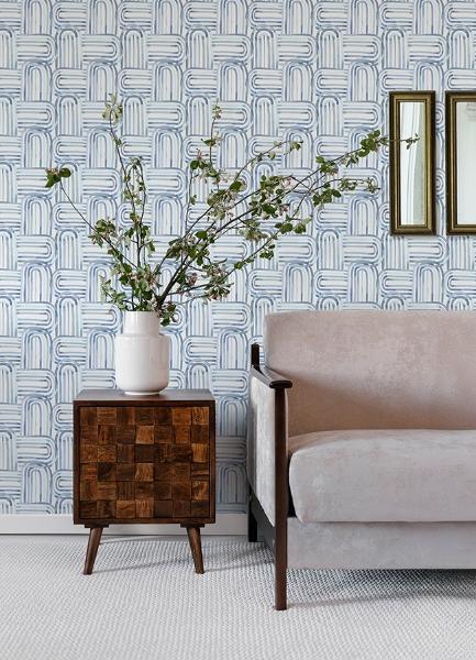 A Street Prints Lolly Blue Arches Wallpaper