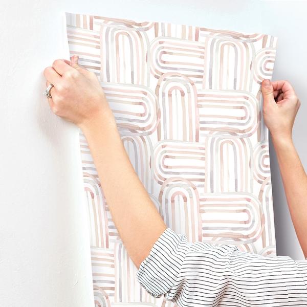 A Street Prints Lolly Blush Arches Wallpaper