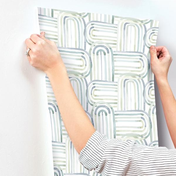 A Street Prints Lolly Teal Arches Wallpaper