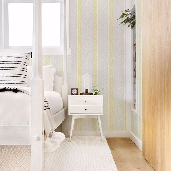 A Street Prints Lottie Yellow Stripe Wallpaper