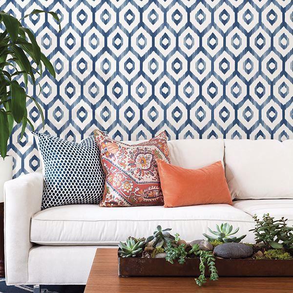A Street Prints Lucia Blue Diamond Wallpaper
