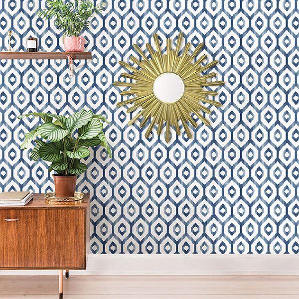 A Street Prints Lucia Blue Diamond Wallpaper