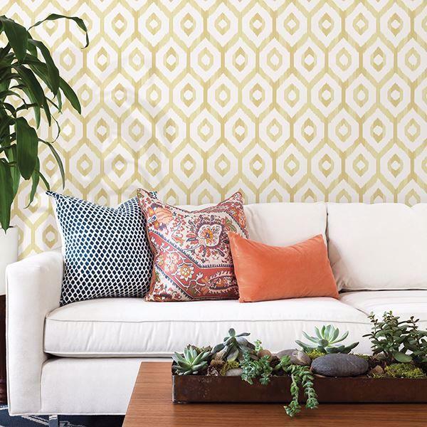 A Street Prints Lucia Yellow Diamond Wallpaper