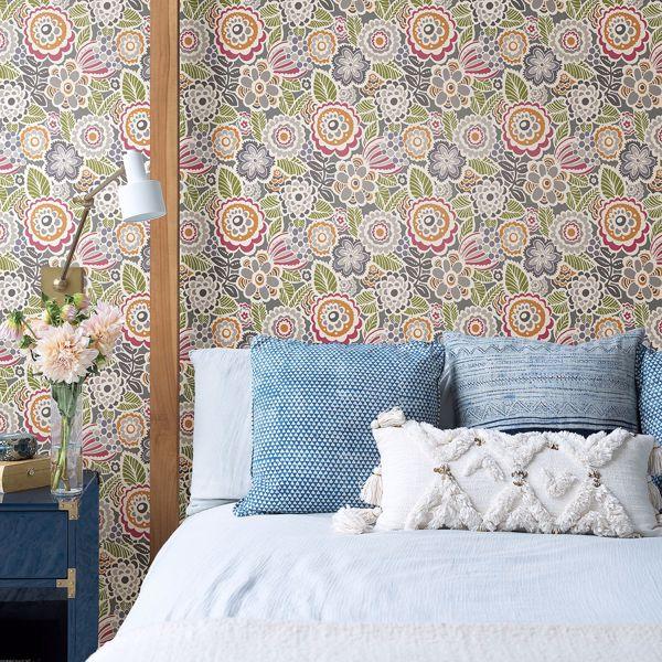 A Street Prints Lucy Multicolor Floral Wallpaper