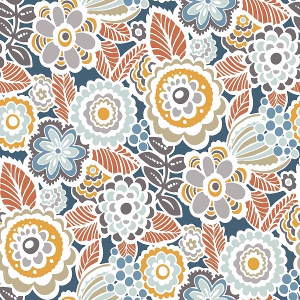 a street prints Lucy Navy Floral Wallpaper