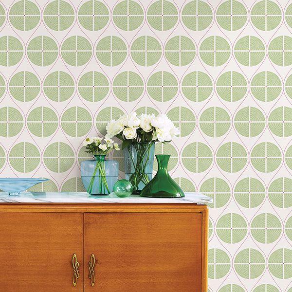 A Street Prints Luminary Green Ogee Wallpaper