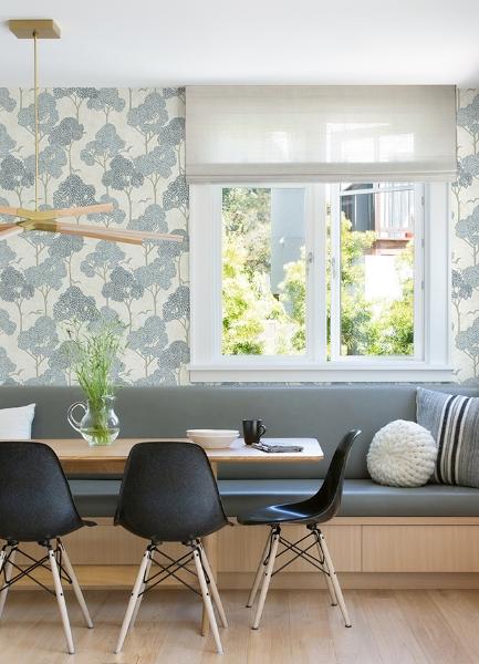 A Street Prints Lykke Blue Textured Tree Wallpaper