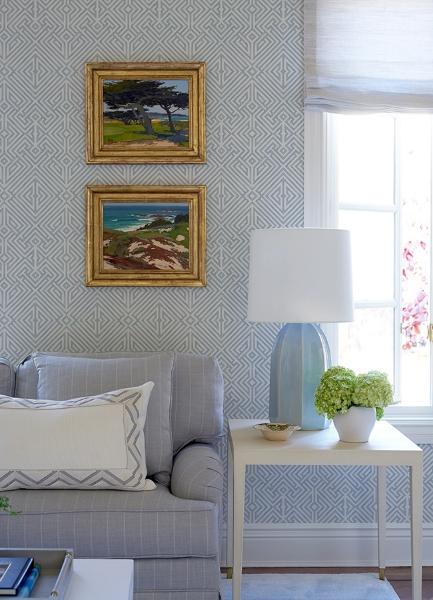 A Street Prints Lyon Blue Geometric Key Wallpaper