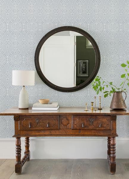 A Street Prints Lyon Blue Geometric Key Wallpaper