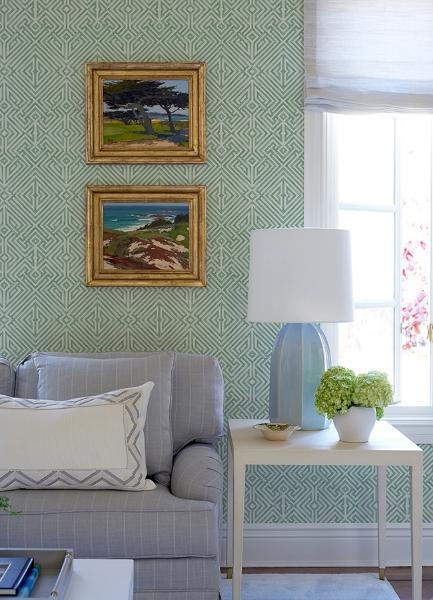 A Street Prints Lyon Green Geometric Key Wallpaper