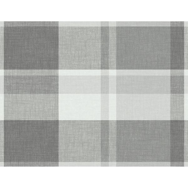 a street prints Madaket Dark Grey Plaid Wallpaper
